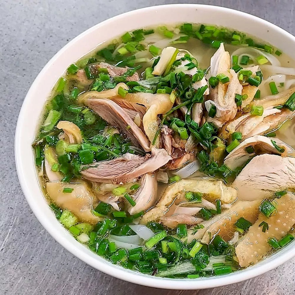 Pho Ga Nguyet, located at 5B Phu Doan, Hanoi, is a famous pho restaurant honored by Michelin in the Bib Gourmand category